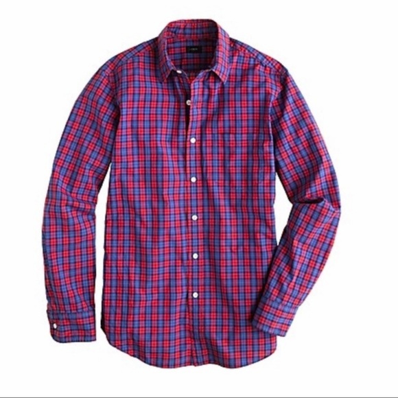 J. Crew Tops - J.Crew Secret Wash shirt in Hillside poppy plaid